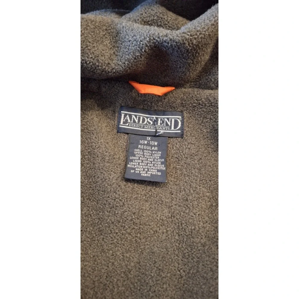 Lands' End AirCore 200 Orange Fleece Lined Women's Hooded Parka 1X (16-18) EUC - Picture 3 of 11